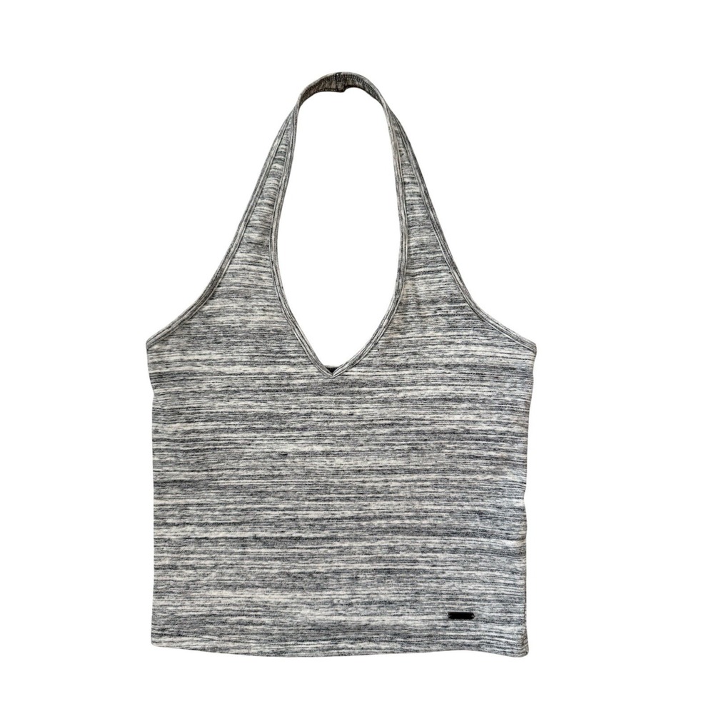 Hollister Halter Slim Tank Womens Small Heather Gray Festival Summer Beach